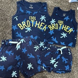 Carters Brother Matching Outfits 3T and 3 Months